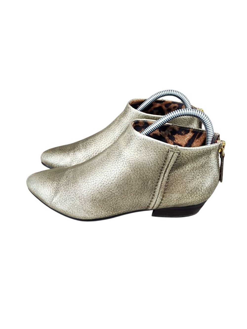 Naked Feet Shoes Womens Size 6.5 Gold Leather Ankle Boots *Read*